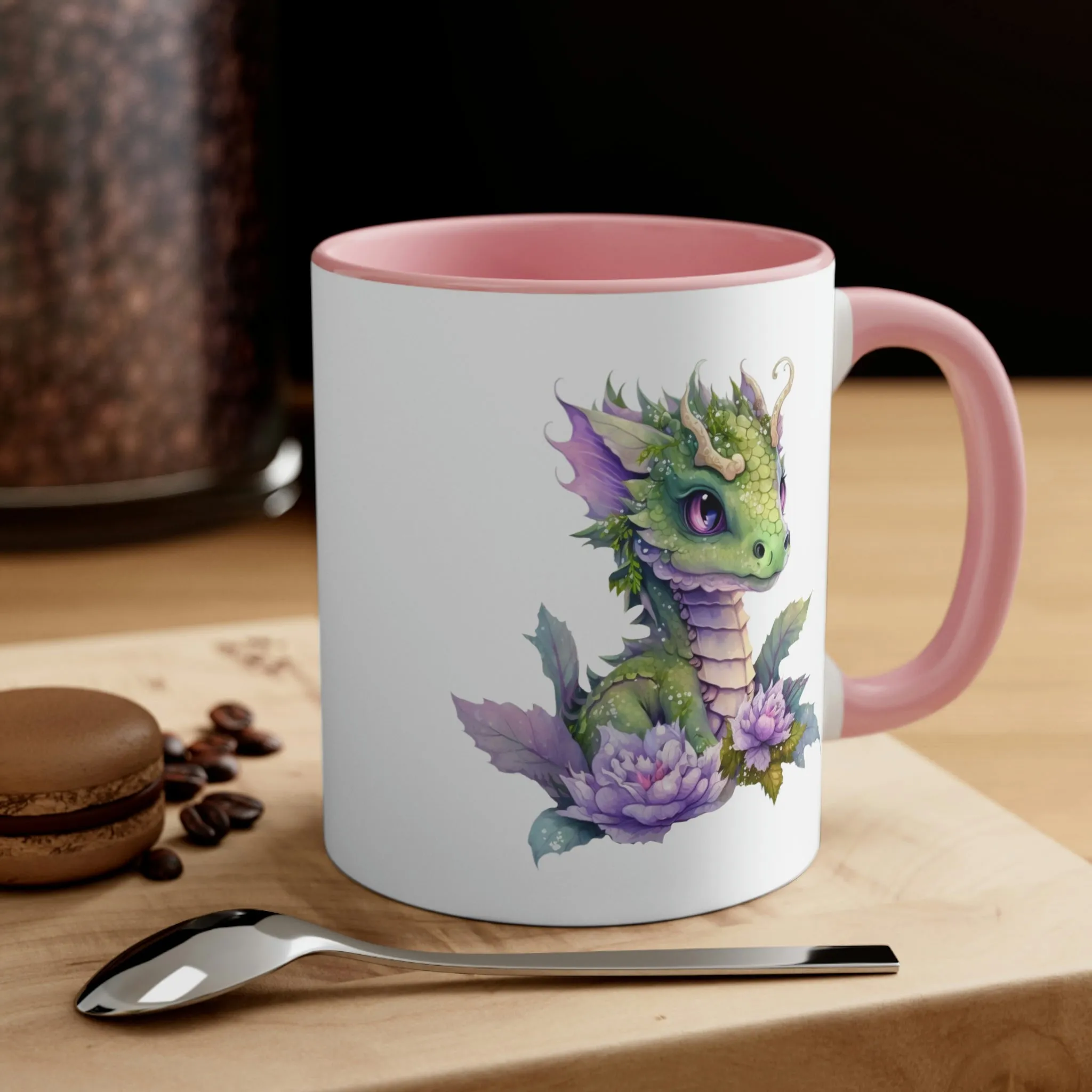 Cute Magic Watercolor Dragon 07 - Accent Coffee Mug, 11oz