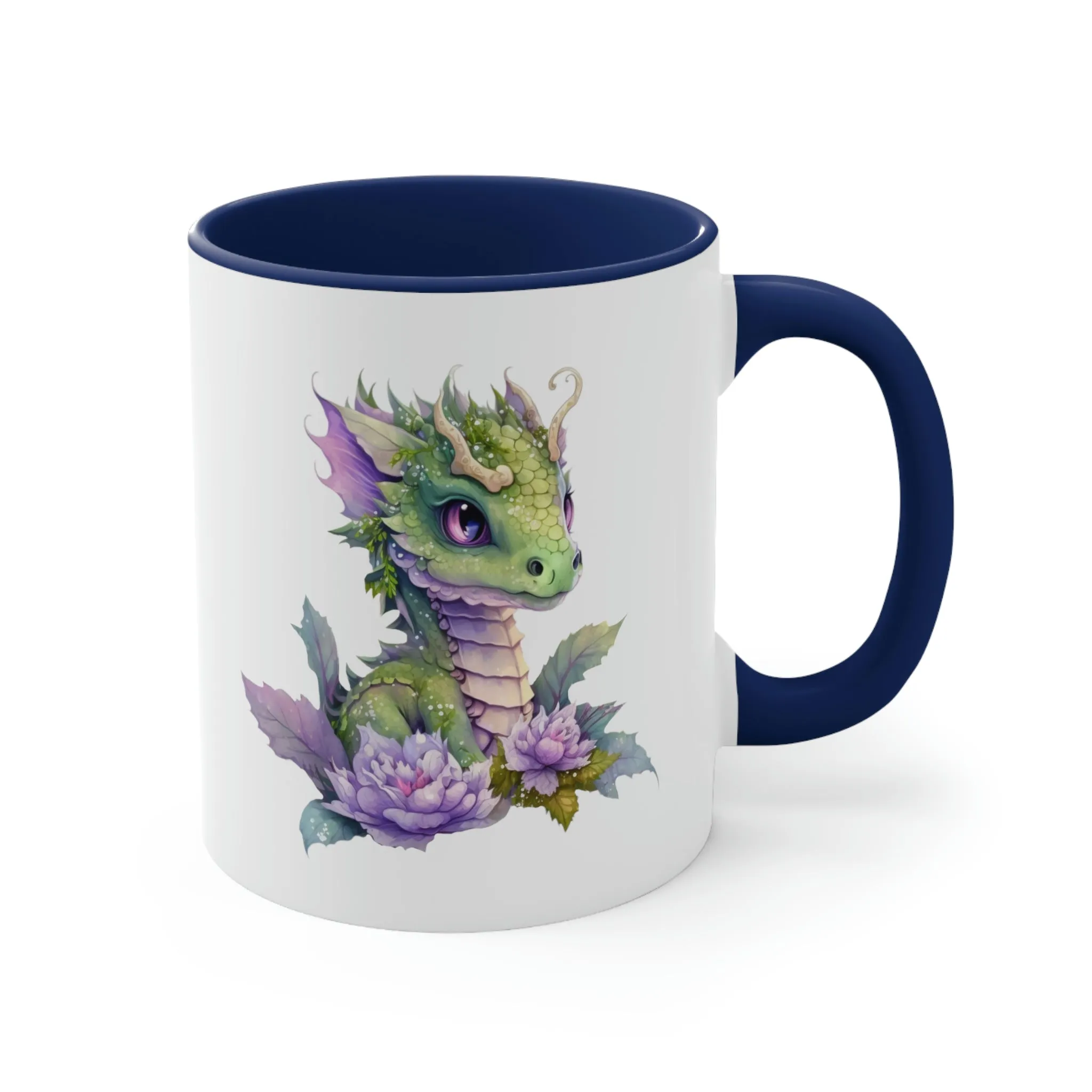 Cute Magic Watercolor Dragon 07 - Accent Coffee Mug, 11oz