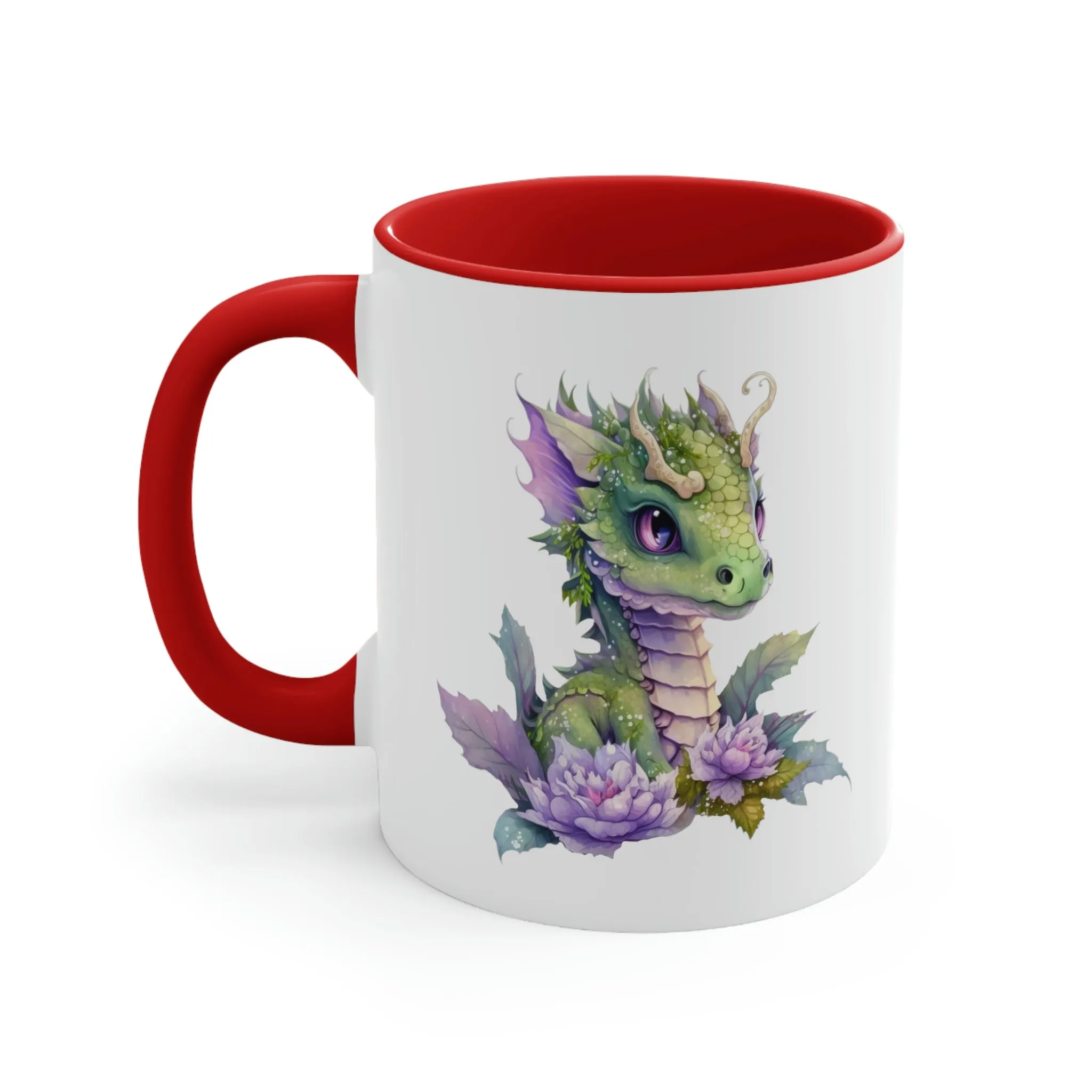 Cute Magic Watercolor Dragon 07 - Accent Coffee Mug, 11oz