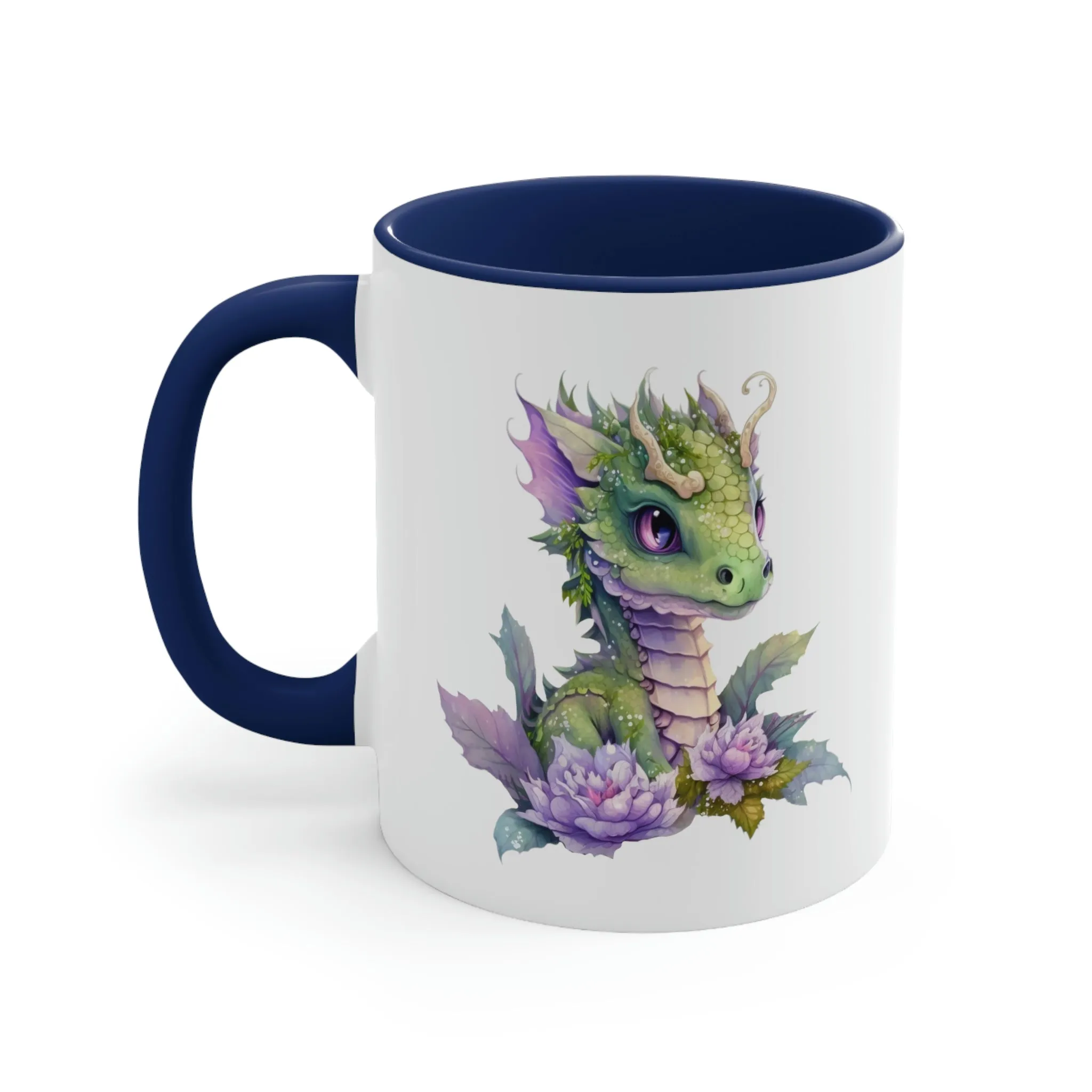 Cute Magic Watercolor Dragon 07 - Accent Coffee Mug, 11oz