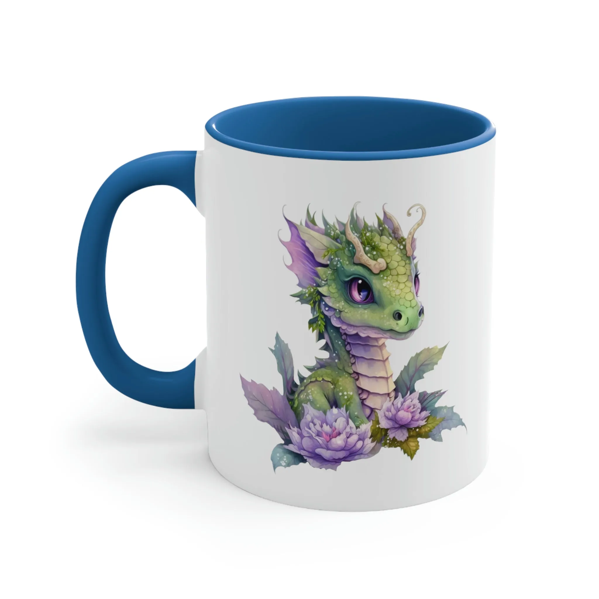 Cute Magic Watercolor Dragon 07 - Accent Coffee Mug, 11oz