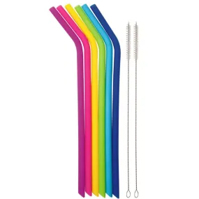 Danesco Reusable Silicone Straws 6-Pack