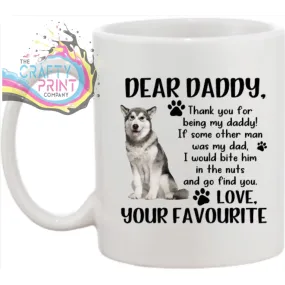 Dear Daddy Dog (personalised with breed) Mug