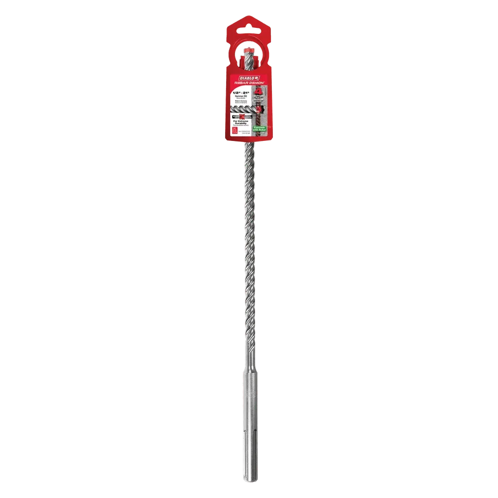 Diablo | 1/2" x 16" x 21" Rebar Demon™ SDS-Max 4-Cutter Full Carbide Head Hammer Drill Bit