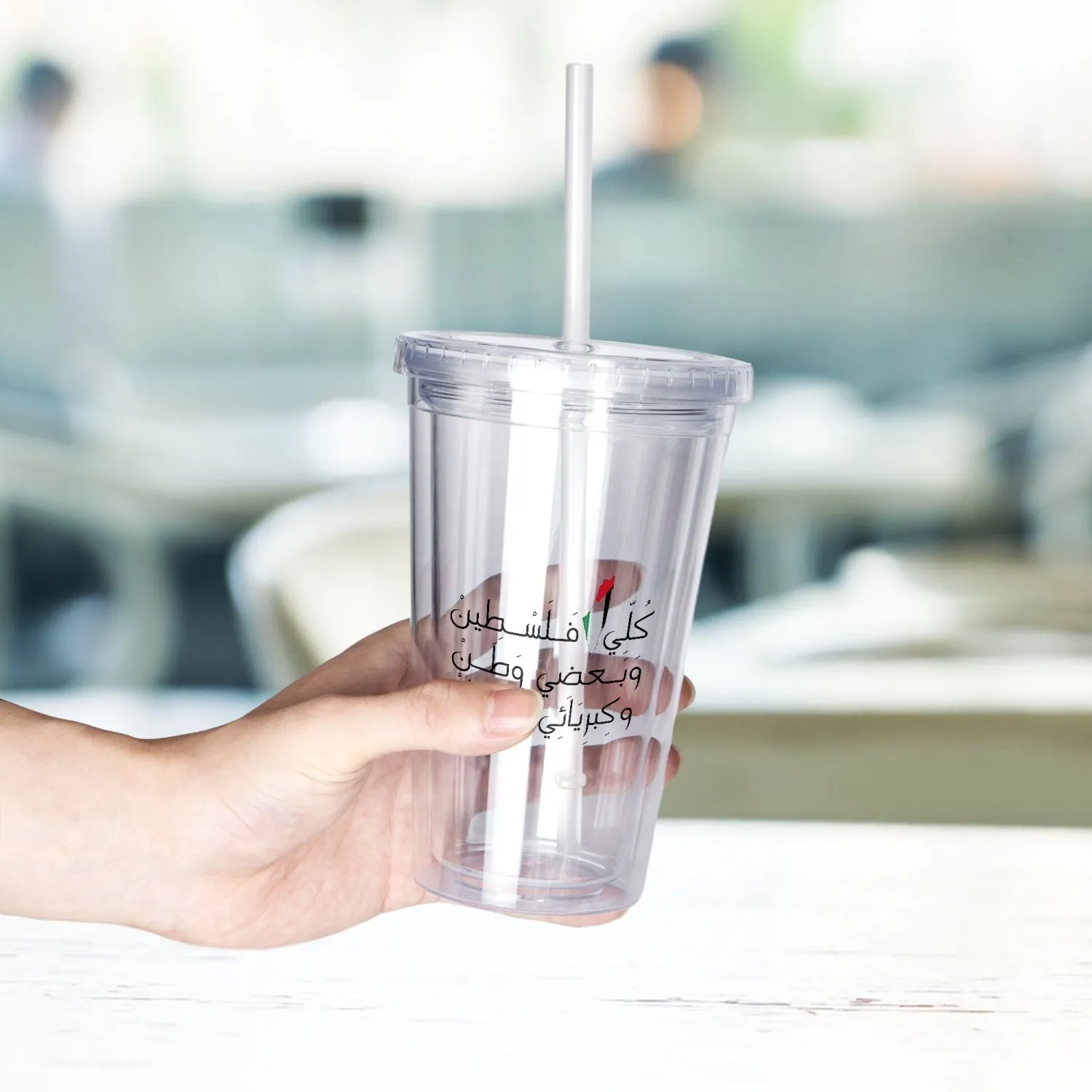 Double Wall Plastic Tumblers with Straw