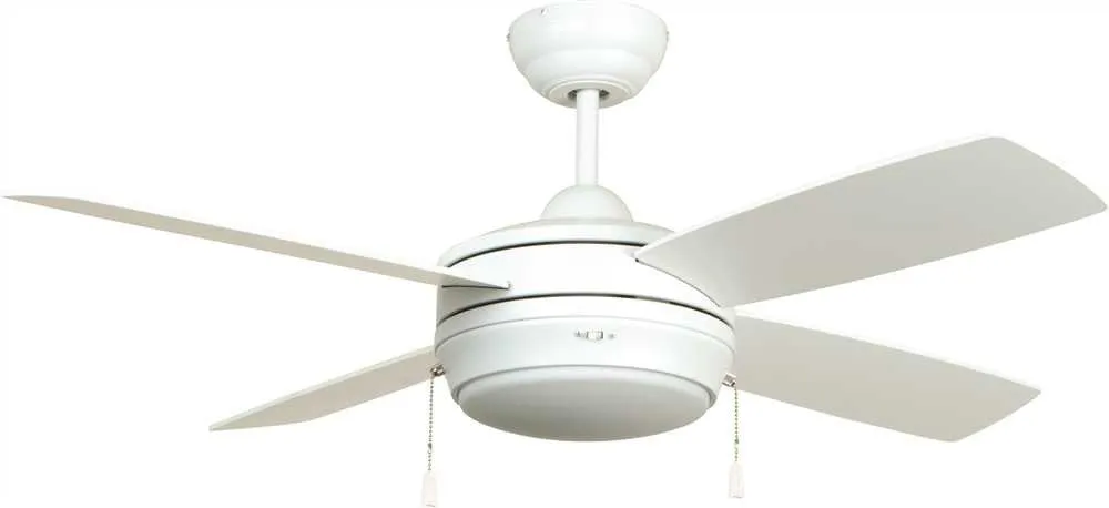 Ellington Laval 44 In. Matte White Tri-mount Ceiling Fan With Frosted Disc Light Kit*