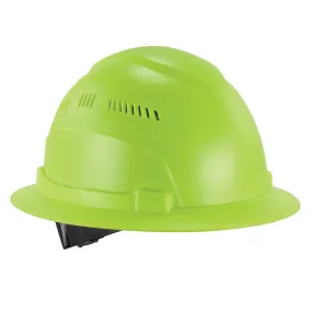 Ergodyne 60228 #8968 Lime Lightweight Full Brim Hard Hat Vented Class C