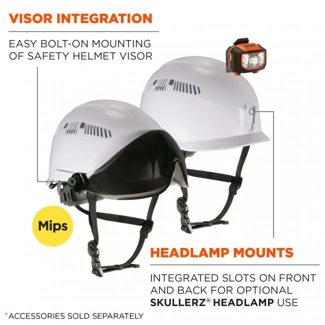 Ergodyne Skullerz 8975 MIPS Type 1 Class C Safety Helmet with MIPS Technology & Adjustable Venting - White