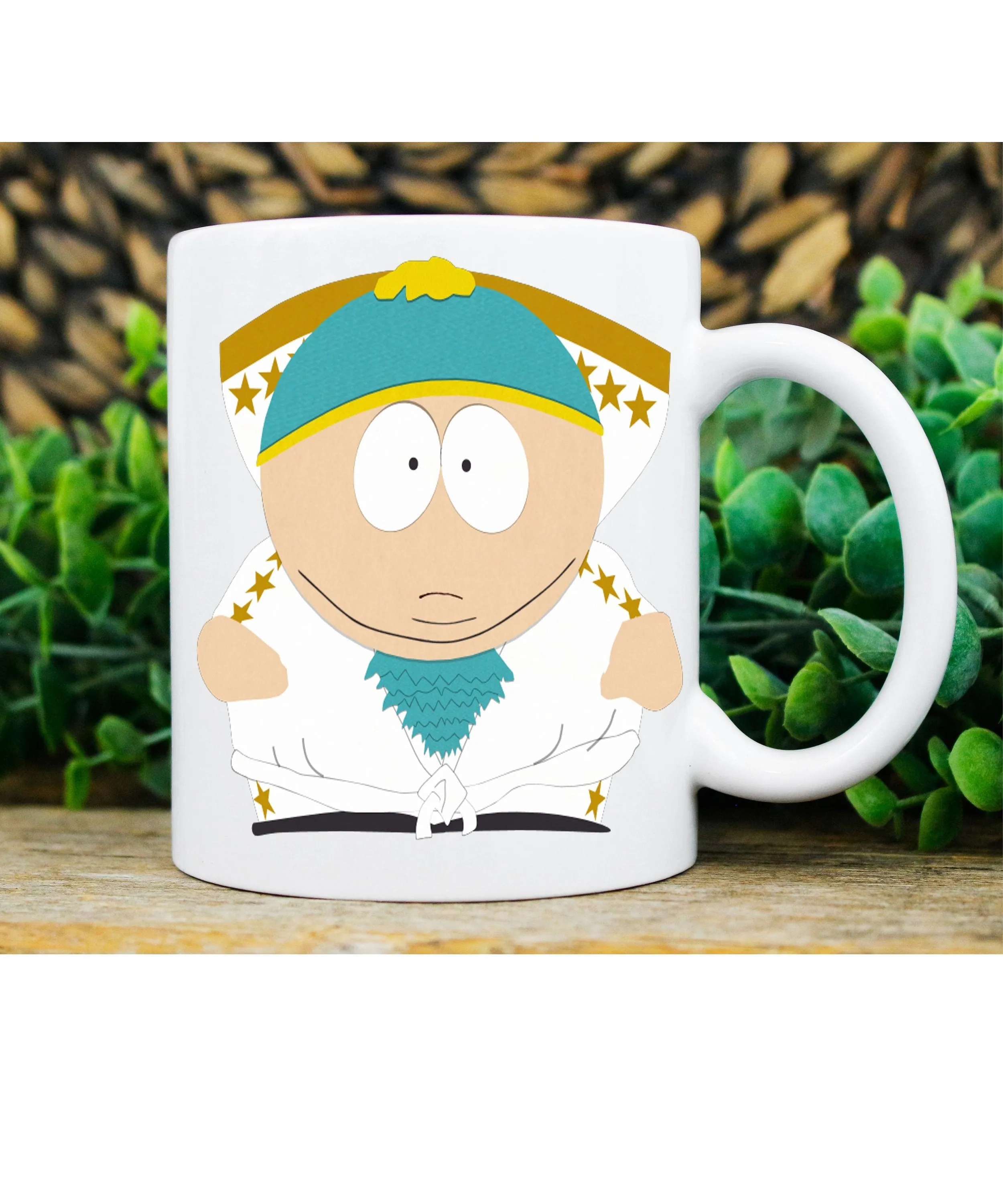 eric cartman as stunt bike rider ,handmade southpark mug