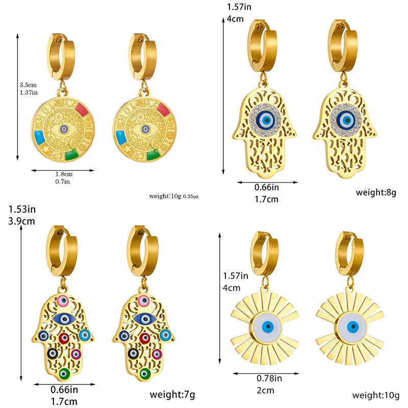 Fan-Shape Stainless Steel Electroplating Earrings