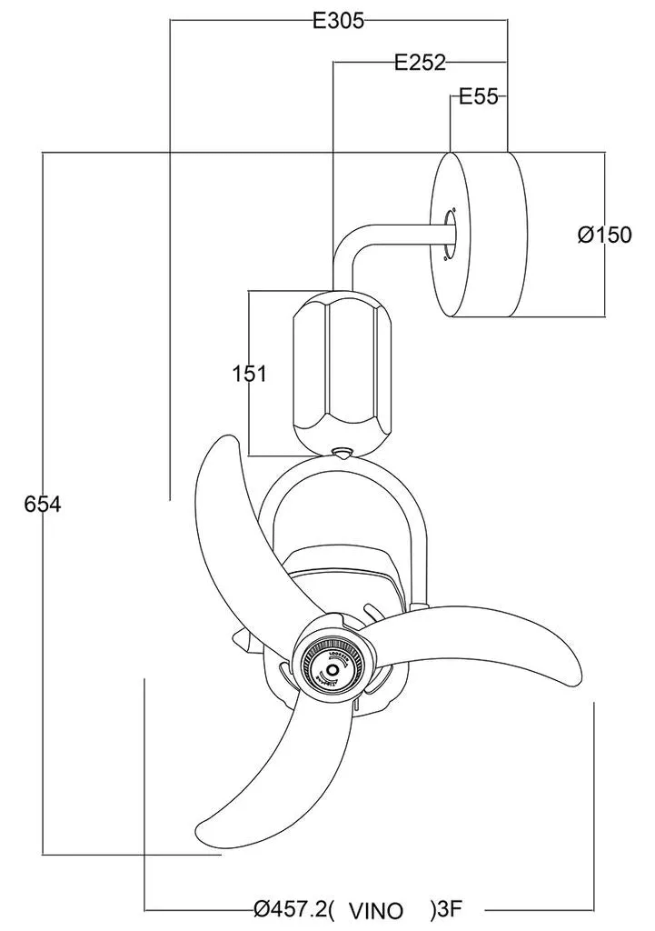 Fanco Vino 18" DC Wall/Corner Fan with Remote