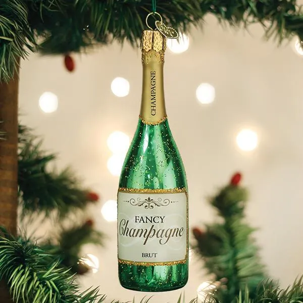 Fancy Champagne Bottle Ornament