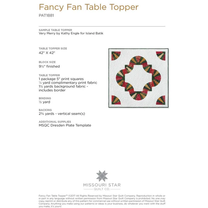 Fancy Fan Table Topper Pattern by Missouri Star