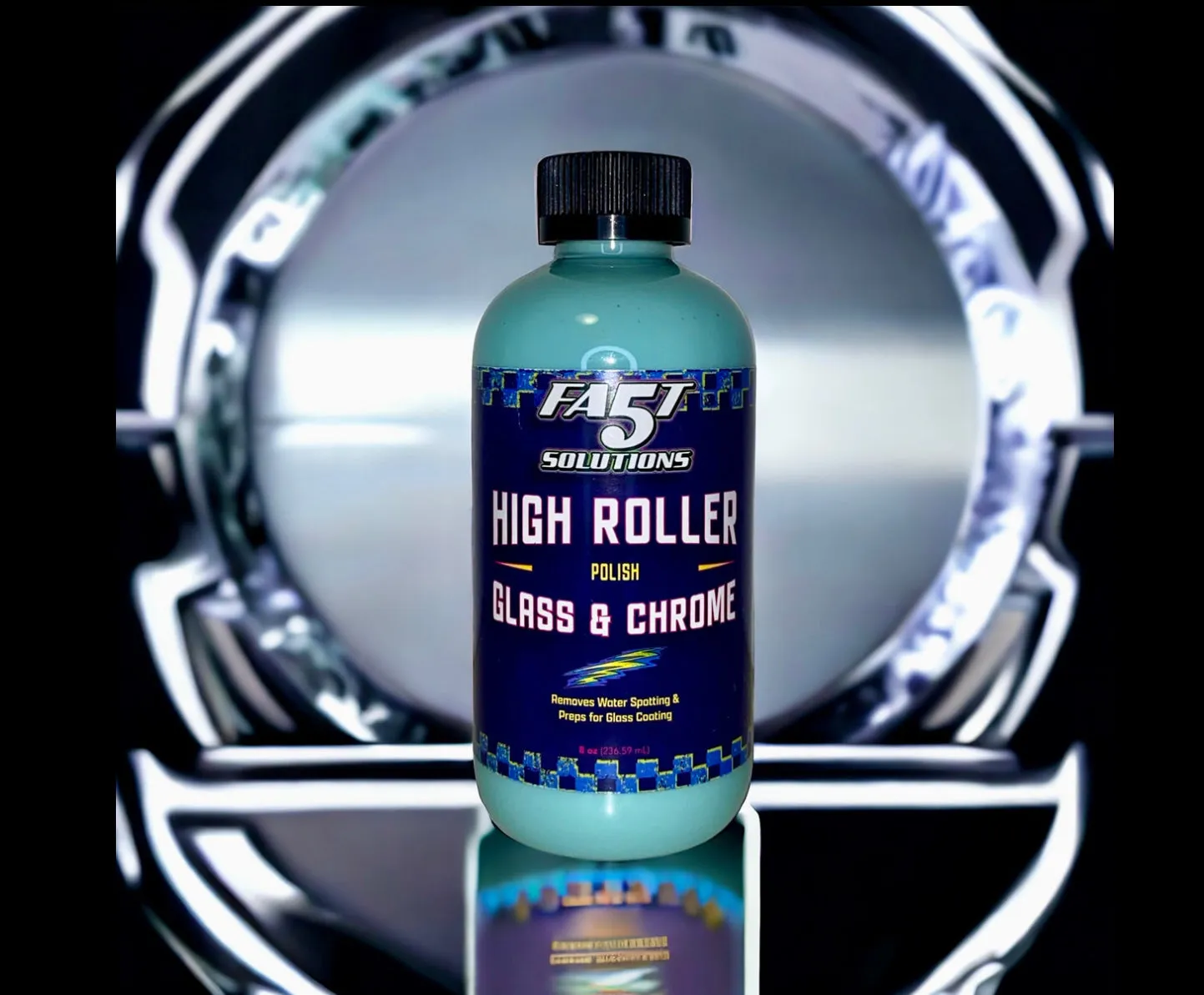 Fast 5 Solutions High Roller Glass & Chrome Polish 8oz