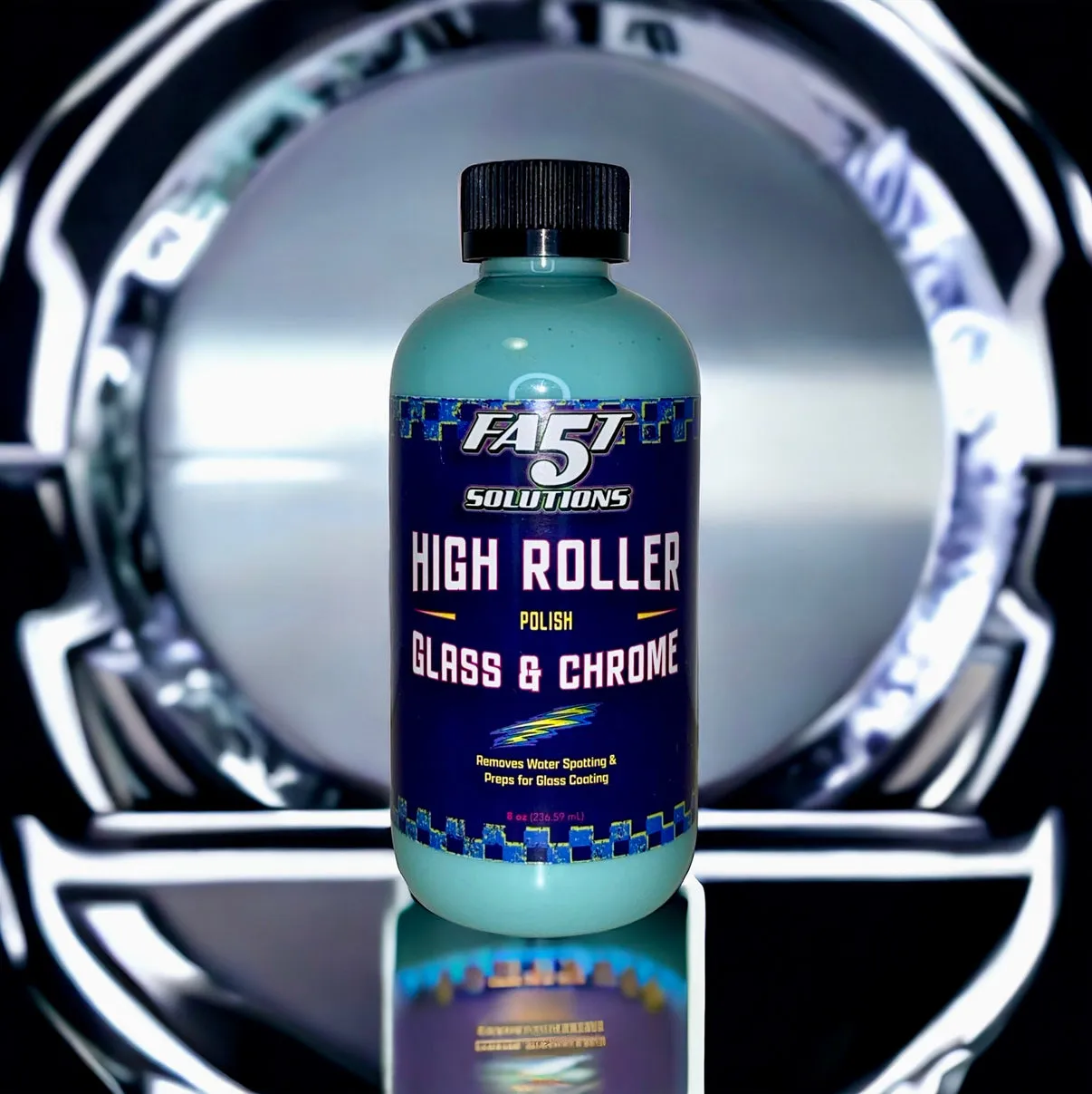 Fast 5 Solutions High Roller Glass & Chrome Polish 8oz