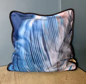 Feather Flux  Blue  Fabric Cushion Cover