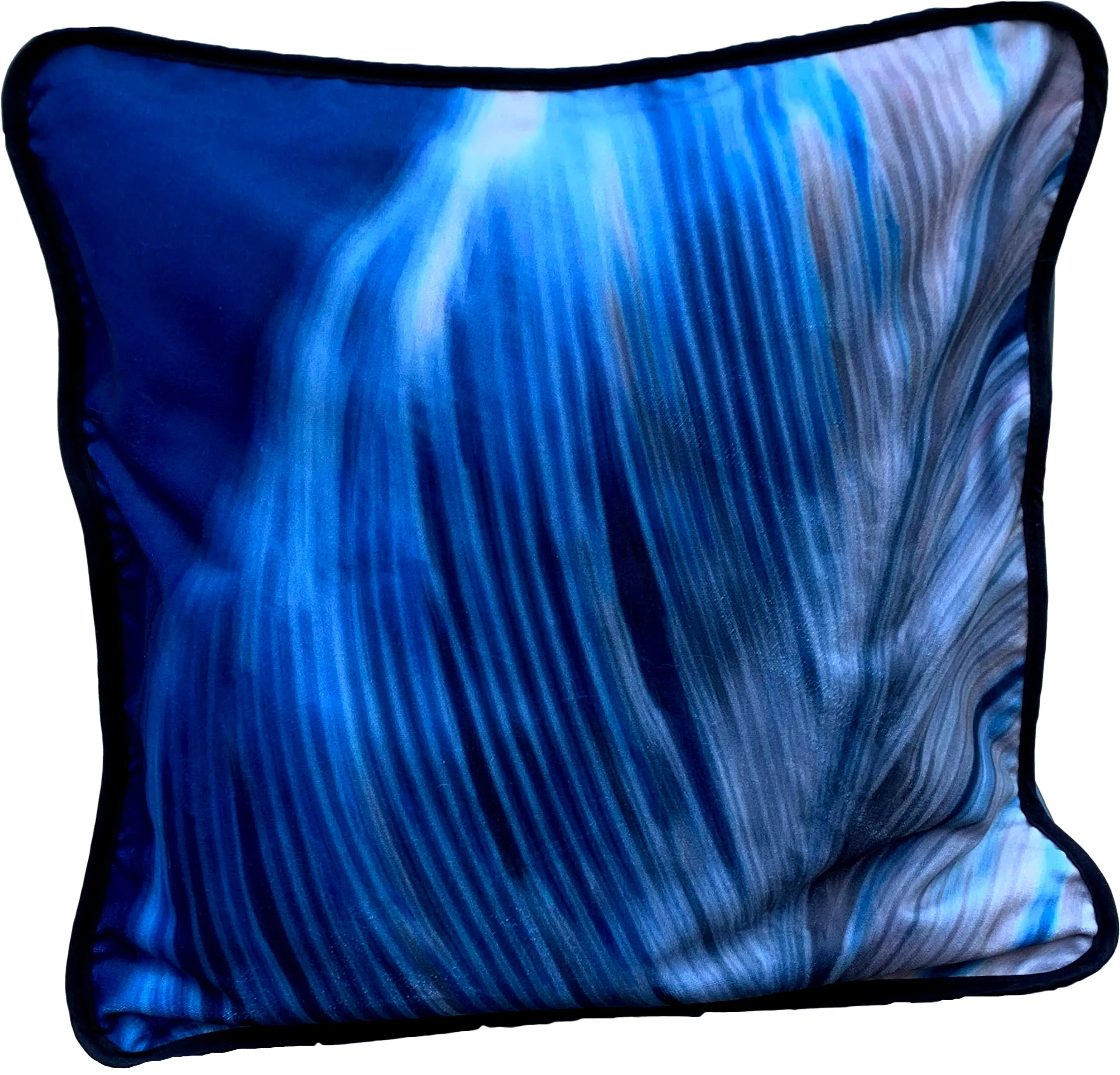 Feather Flux  Blue  Fabric Cushion Cover