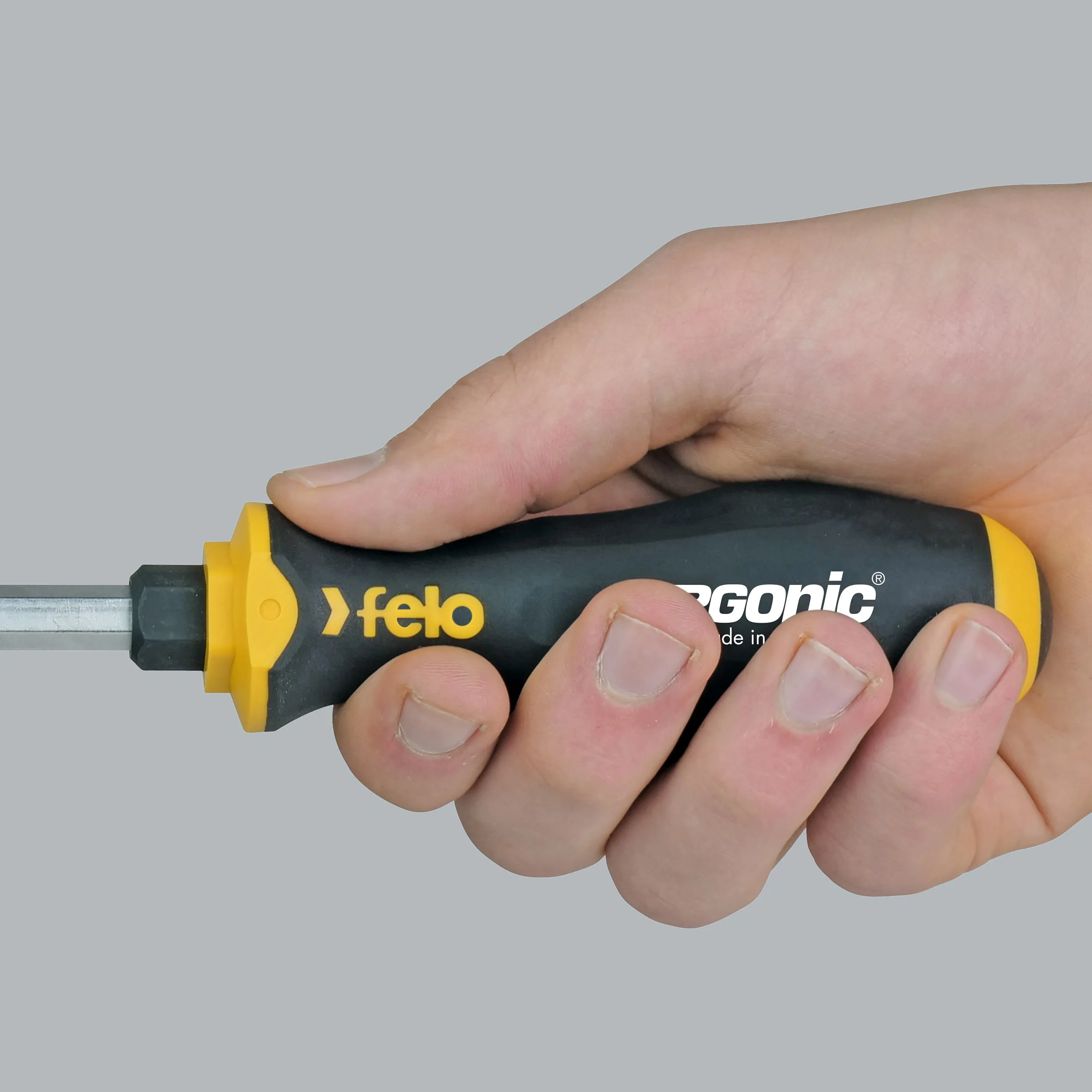 Felo 64519 Slotted 3/16" x 3-1/2" Ergonic Chiseldriver with Hammer Cap Flat Blade Screwdriver