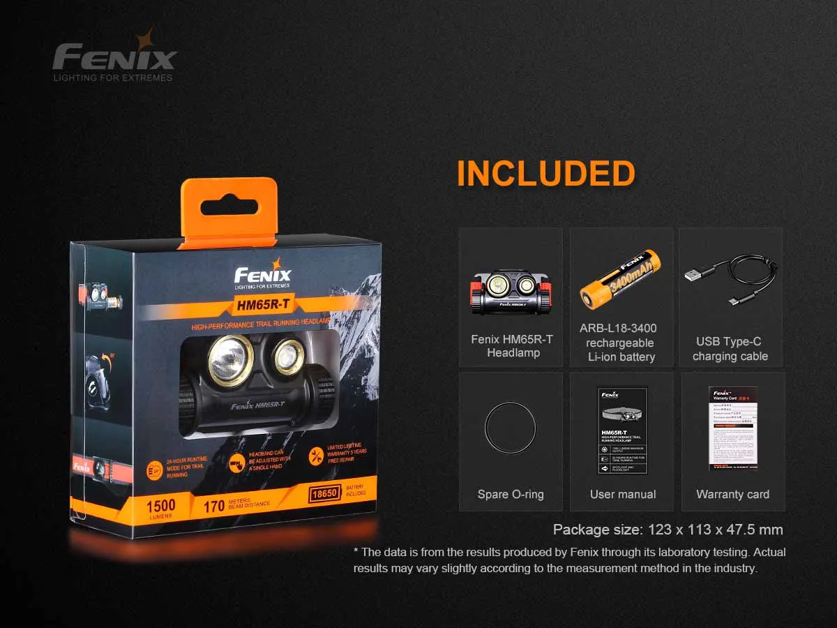 Fenix HM65R-T Rechargeable Headlamp - 1500 Lumens