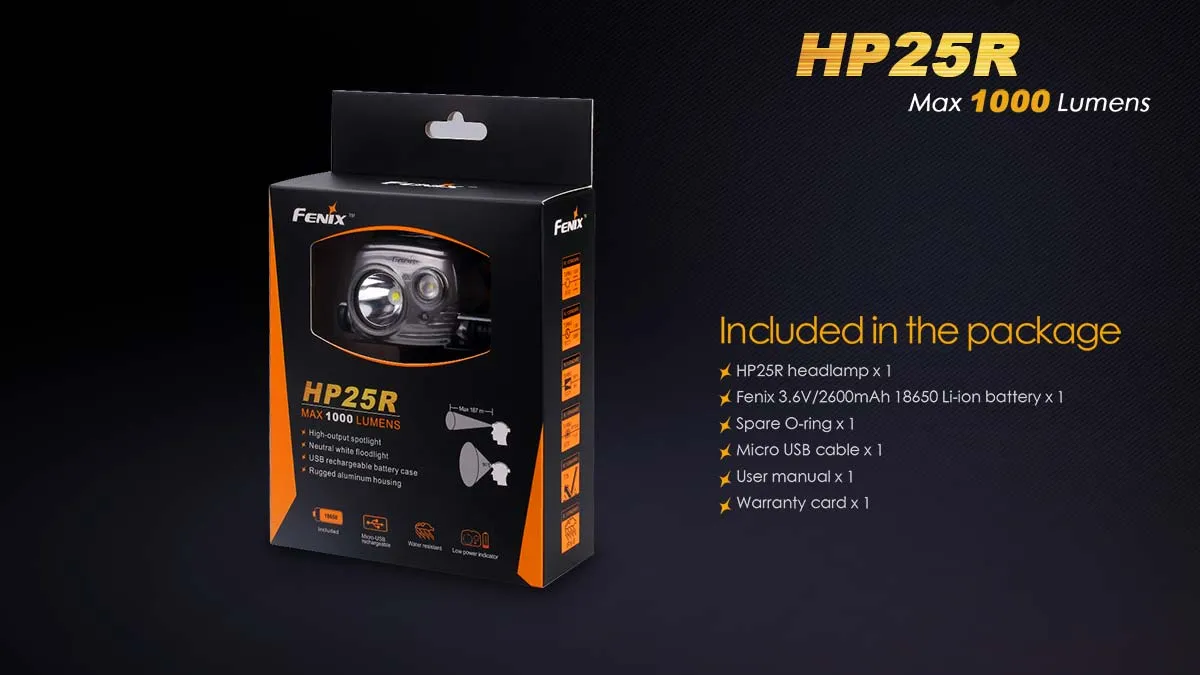 Fenix HP25R USB Rechargeable Headlamp - DISCONTINUED