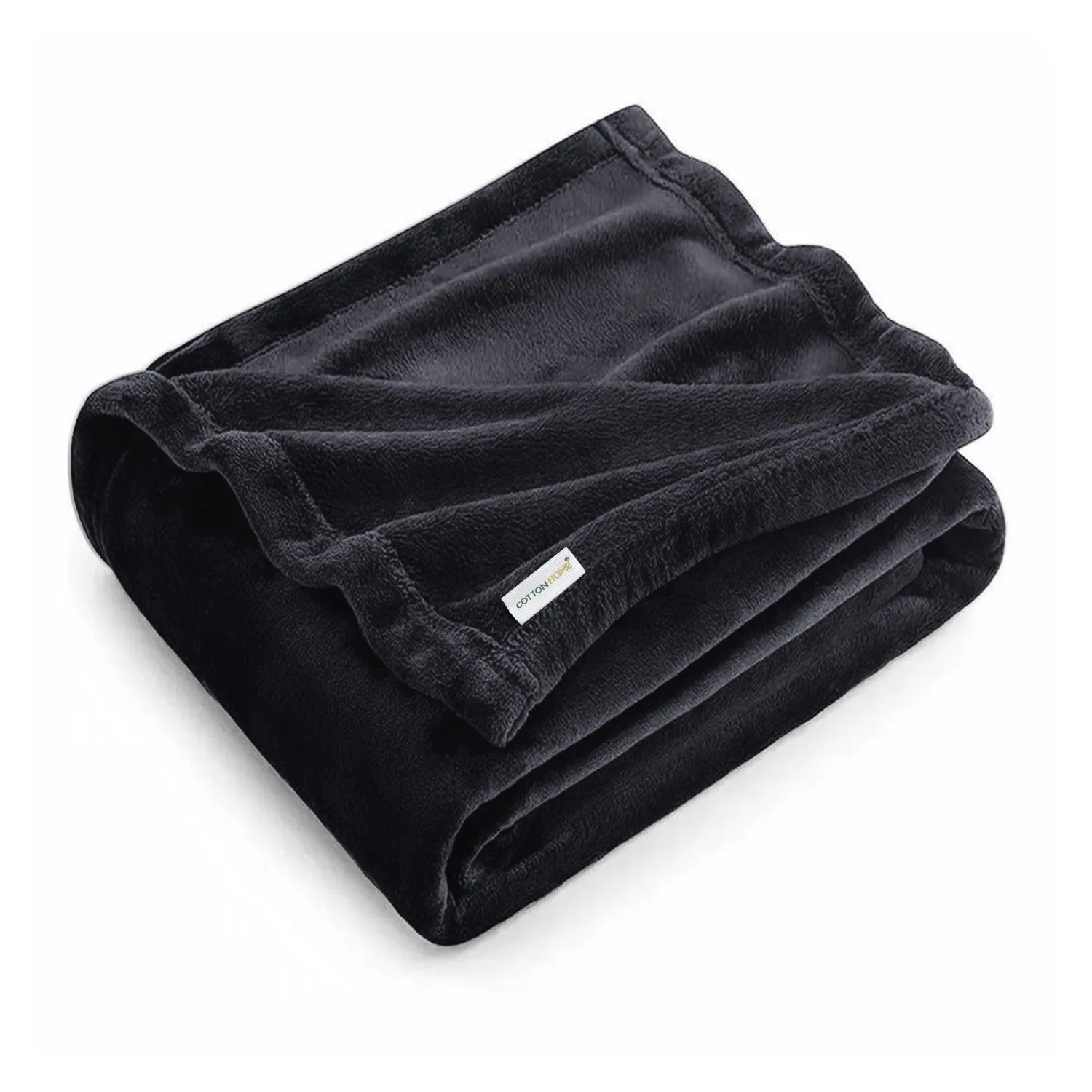 Flannel Blanket Queen 220x240cm Suitable for All Seasons, Warm Throw Blanket  - Black