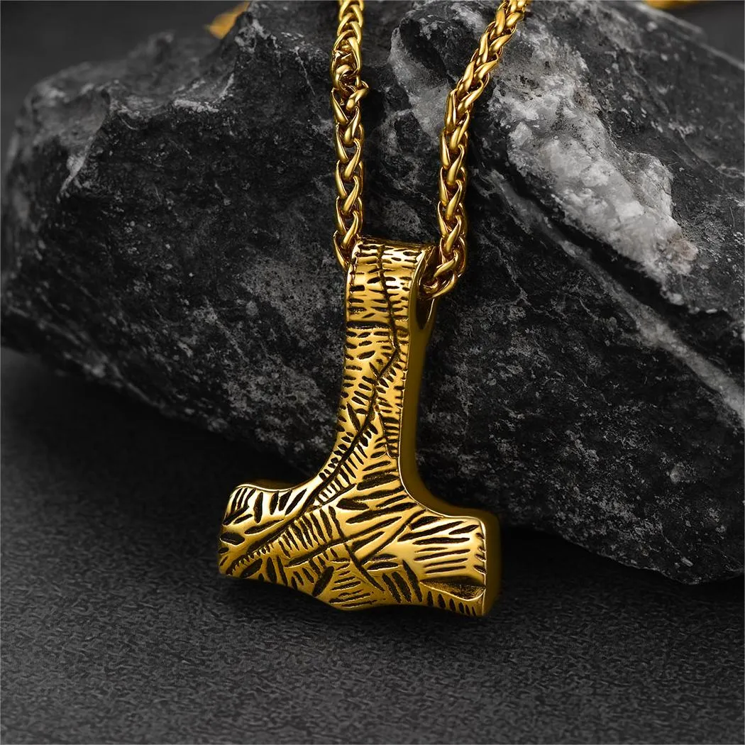 Flash Sale Viking Thor's Hammer Necklace Mjolnir Pendant For Men