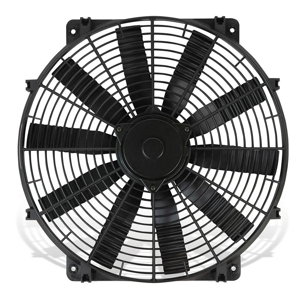 Flex-A-Lite Flex-Wave Electric Cooling Fan - 14" Fan - Push/Pull - 1900 CFM - 12V - Straight Blade - 14-3/4 x 14-1/4" - 3-1/2" - Plastic