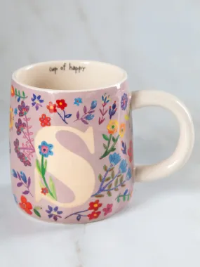 Floral Initial Mug - S