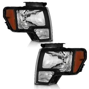 For 2009-2014 Ford F-150 Headlights (Black)