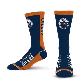 For Bare Feet Men's NHL Edmonton Oilers MVP Crew Socks