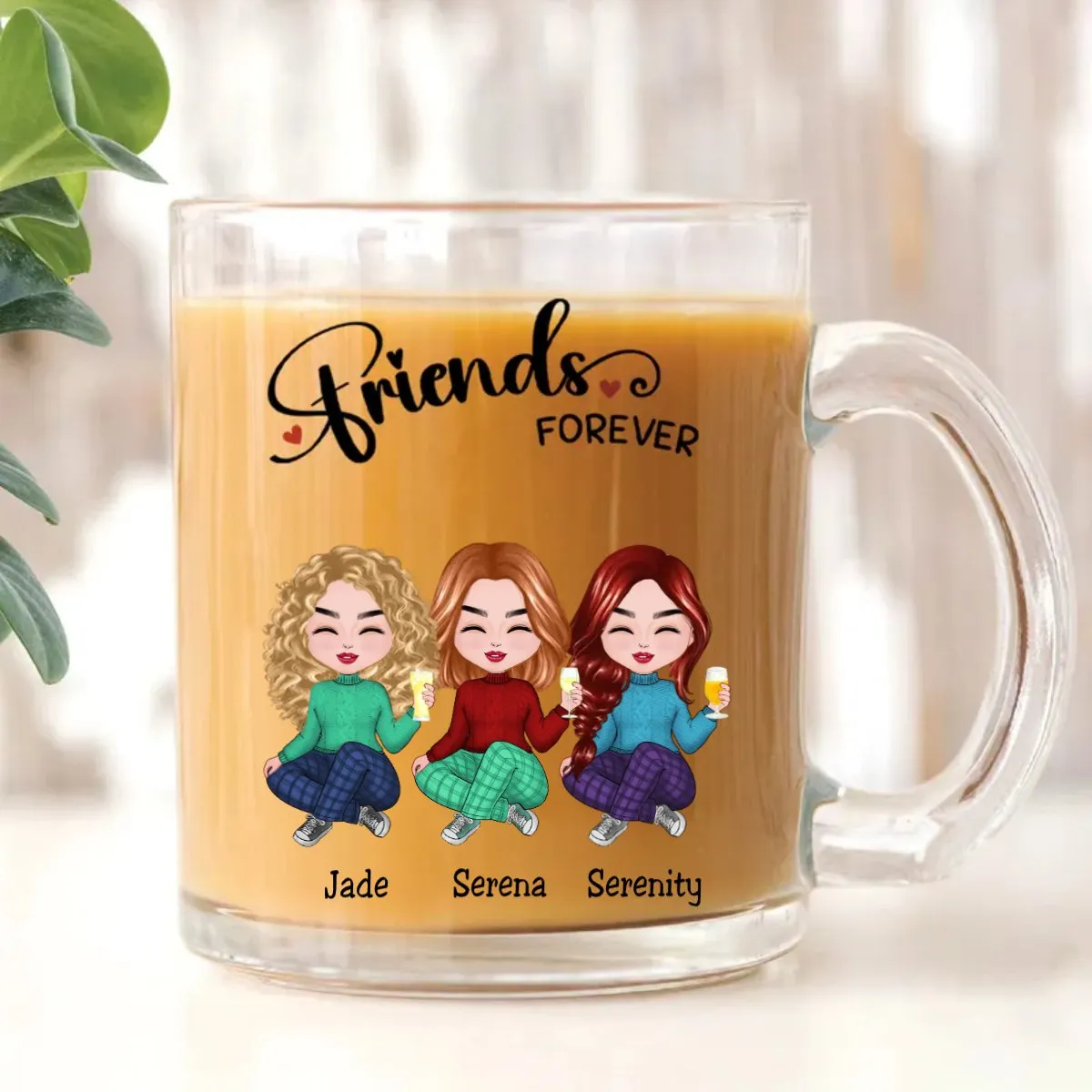 Friends - Friends Forever - Personalized Glass Mug