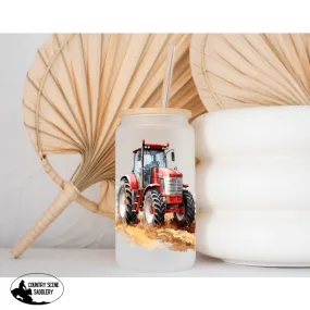 Glass Coffee Cup - Red Tractor