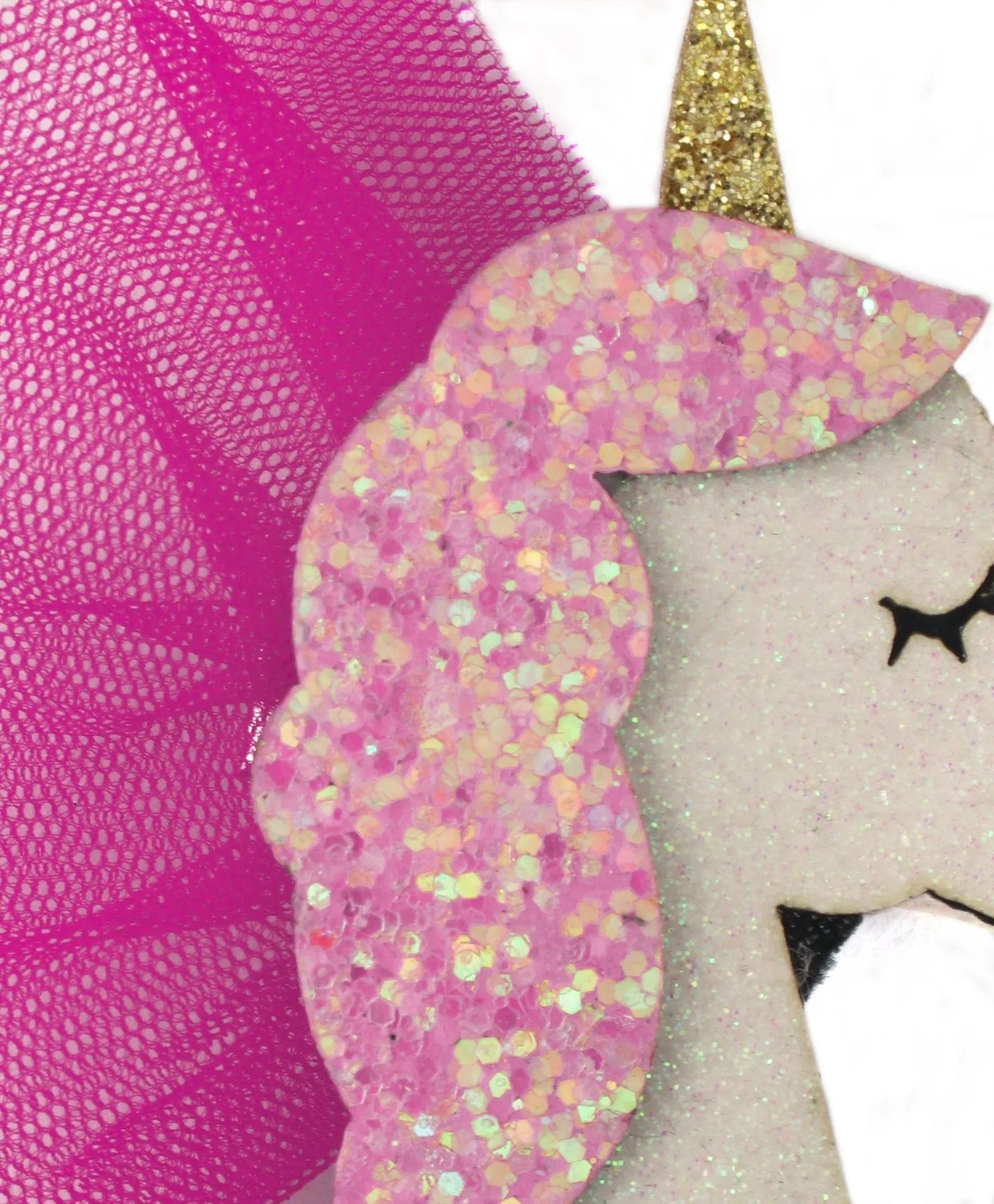 Glitter Unicorn Alligator Clip - Light Pink