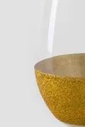 Gold Glitter Dipped Stemless Wine Glass