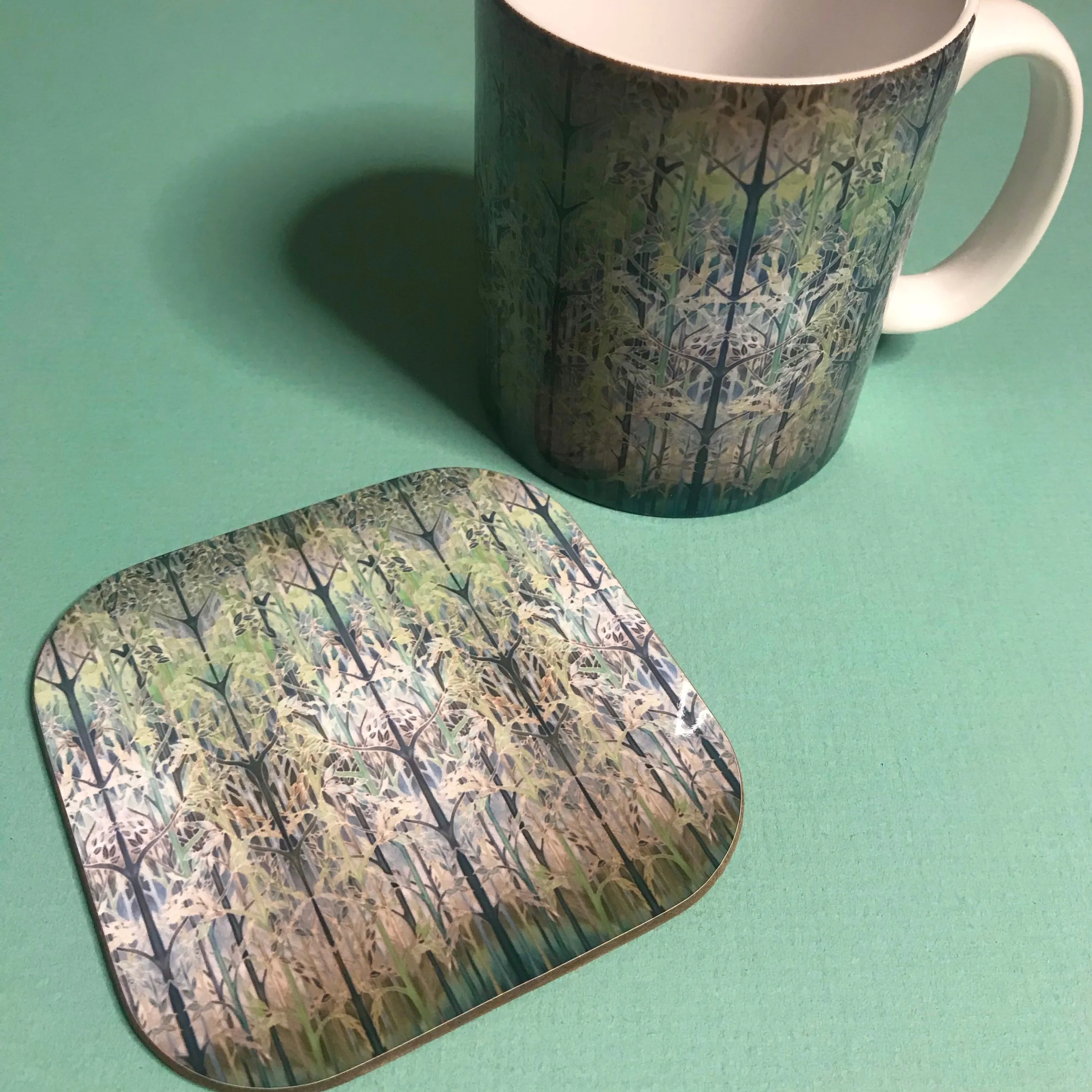 Green Grey Forest Meditation Mug - Woods Mug Box Set