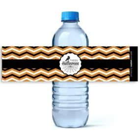 Halloween Chevron Water Bottle Labels