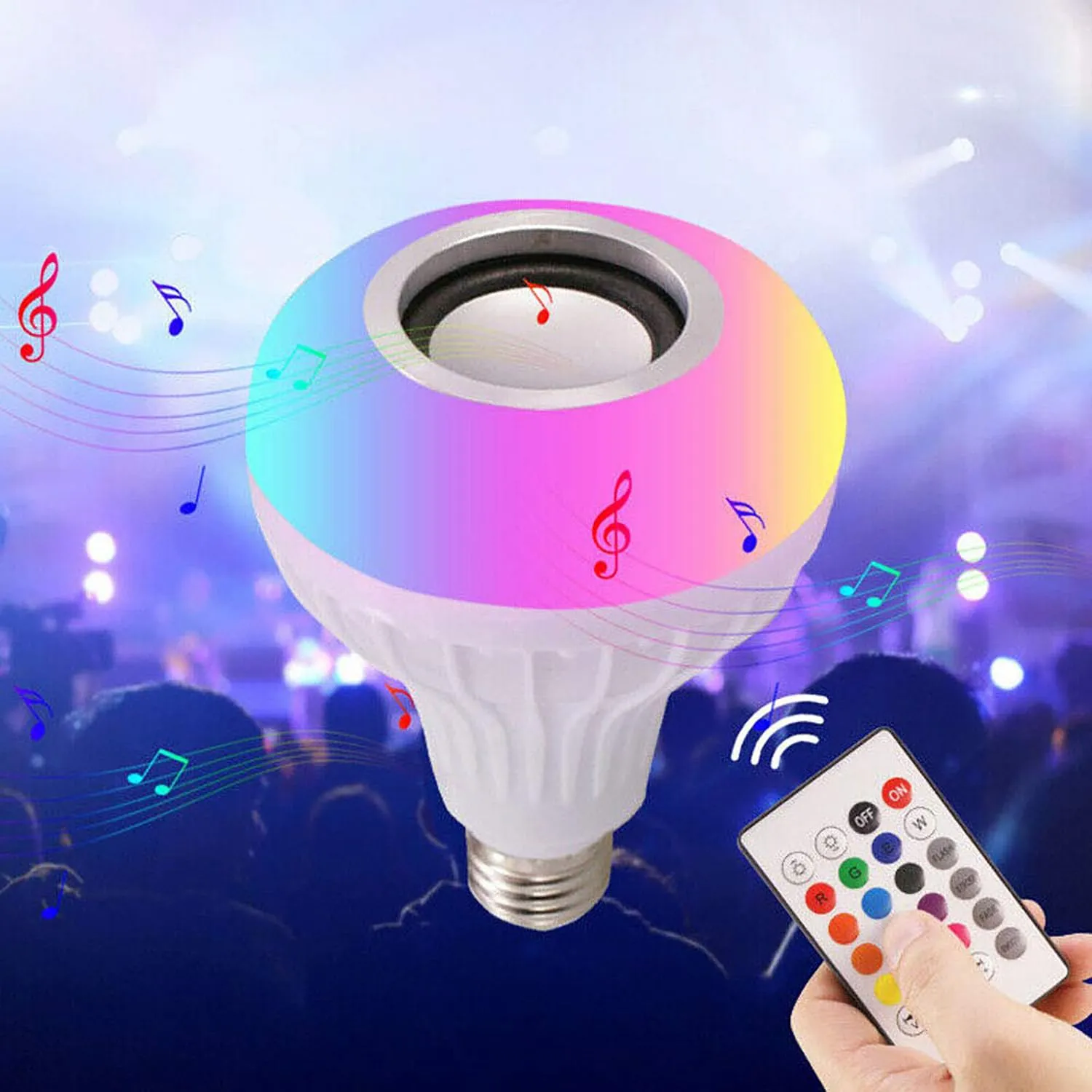 Heart Home RGB Bulb | Wireless Bluetooth LED Bulb with Speaker | Remote Control Music Bulb | Disco Light Bulb | Home Decoration Bulb | 12W | Multicolor