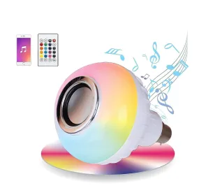 Heart Home RGB Bulb | Wireless Bluetooth LED Bulb with Speaker | Remote Control Music Bulb | Disco Light Bulb | Home Decoration Bulb | 12W | Multicolor