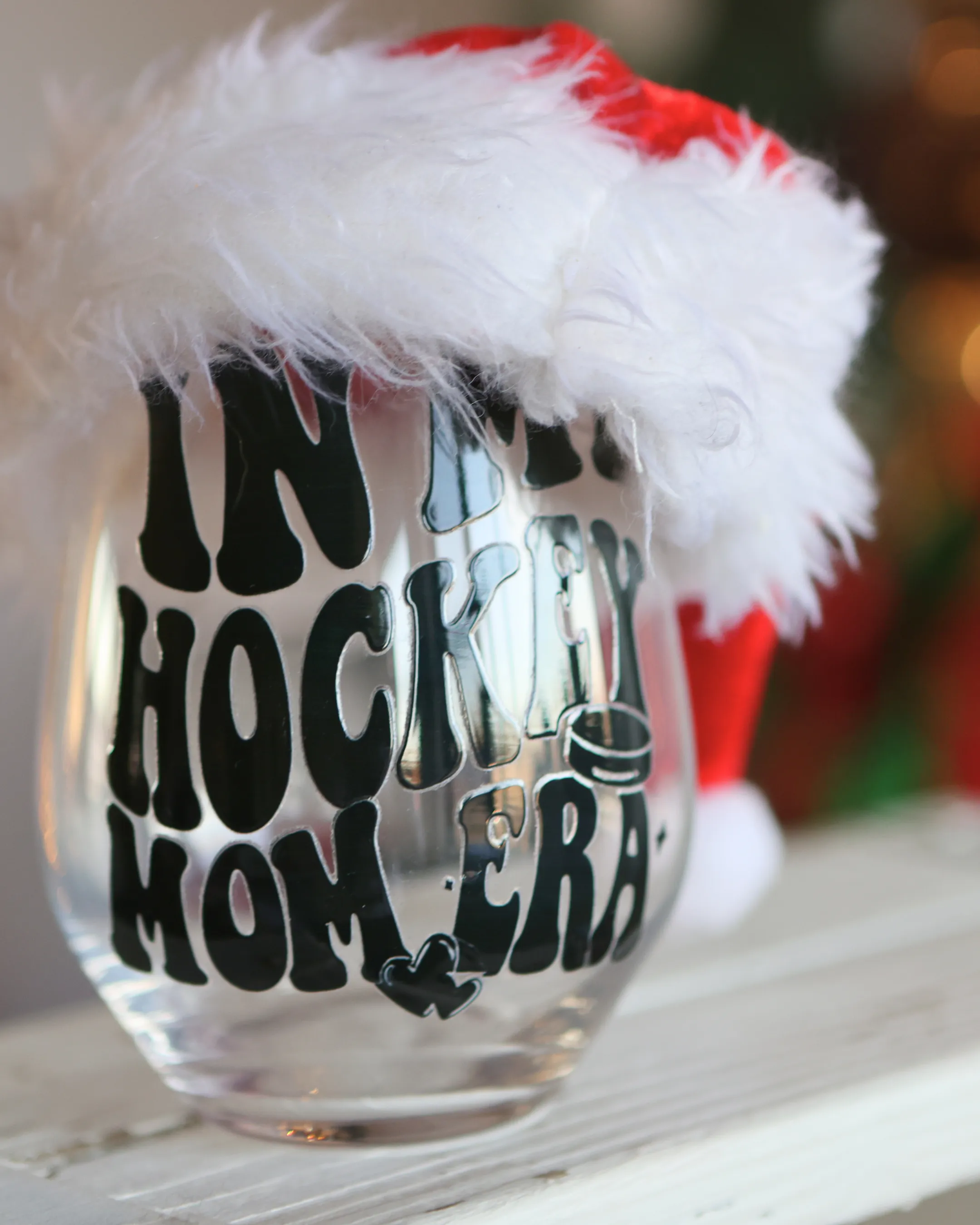 Hockey Mom Wine Glass