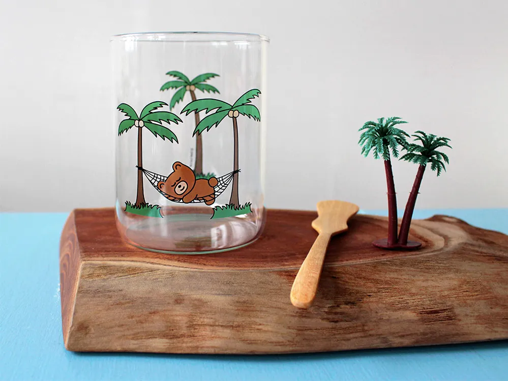 HR GLASS CUP - Teddy’s Vacation