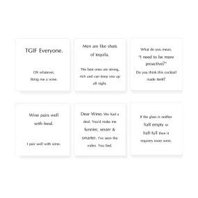 Humorous Wine Coasters V2 – White (6pc)