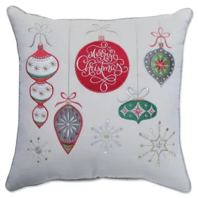 Indoor Christmas Velvet Ornaments Multi 17-inch Throw Pillow Cover