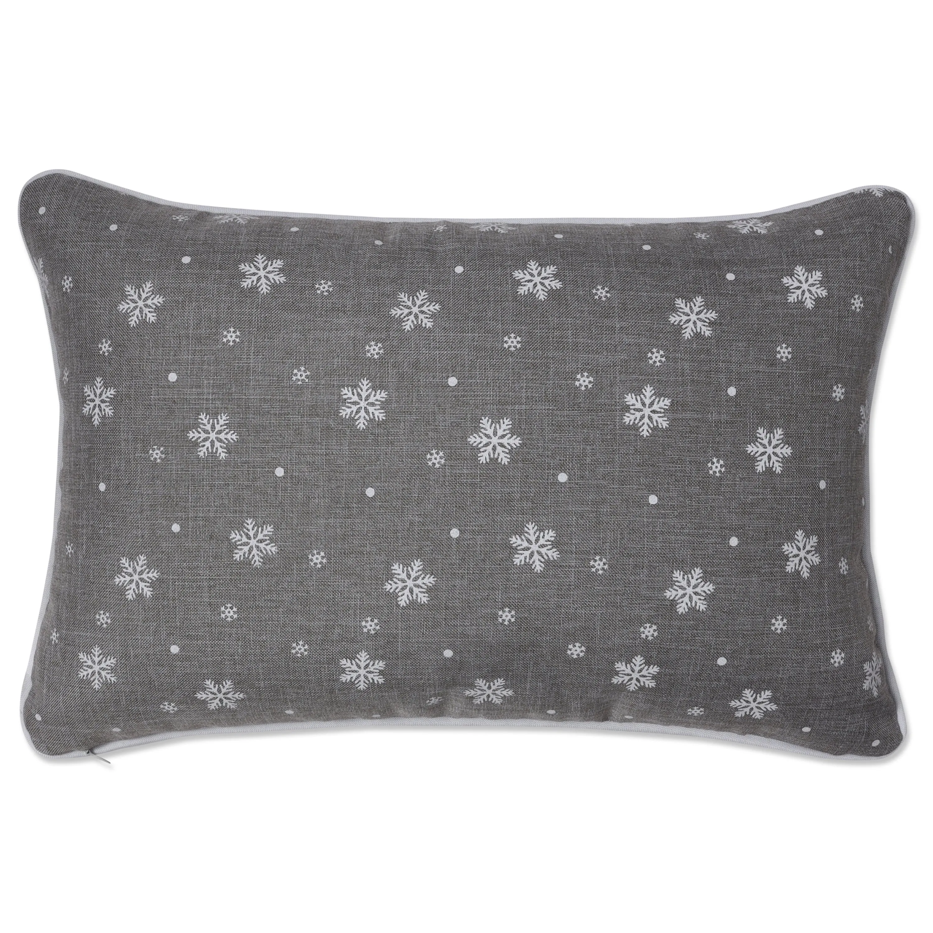 Indoor Santa Sleigh & Reindeers Christmas Gray Rectangular Throw Pillow Cover