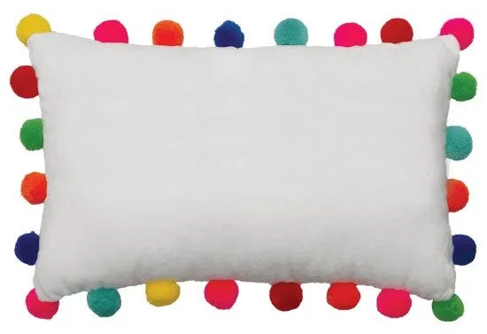 Iscream Happy Pom Pom Embroidered Pillow