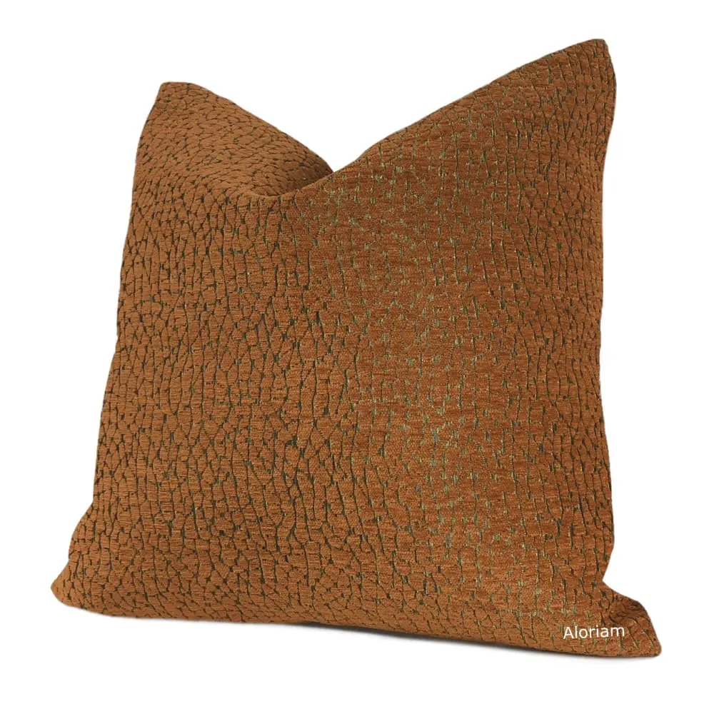 Ivan Cognac Brown Chenille Pillow Cover