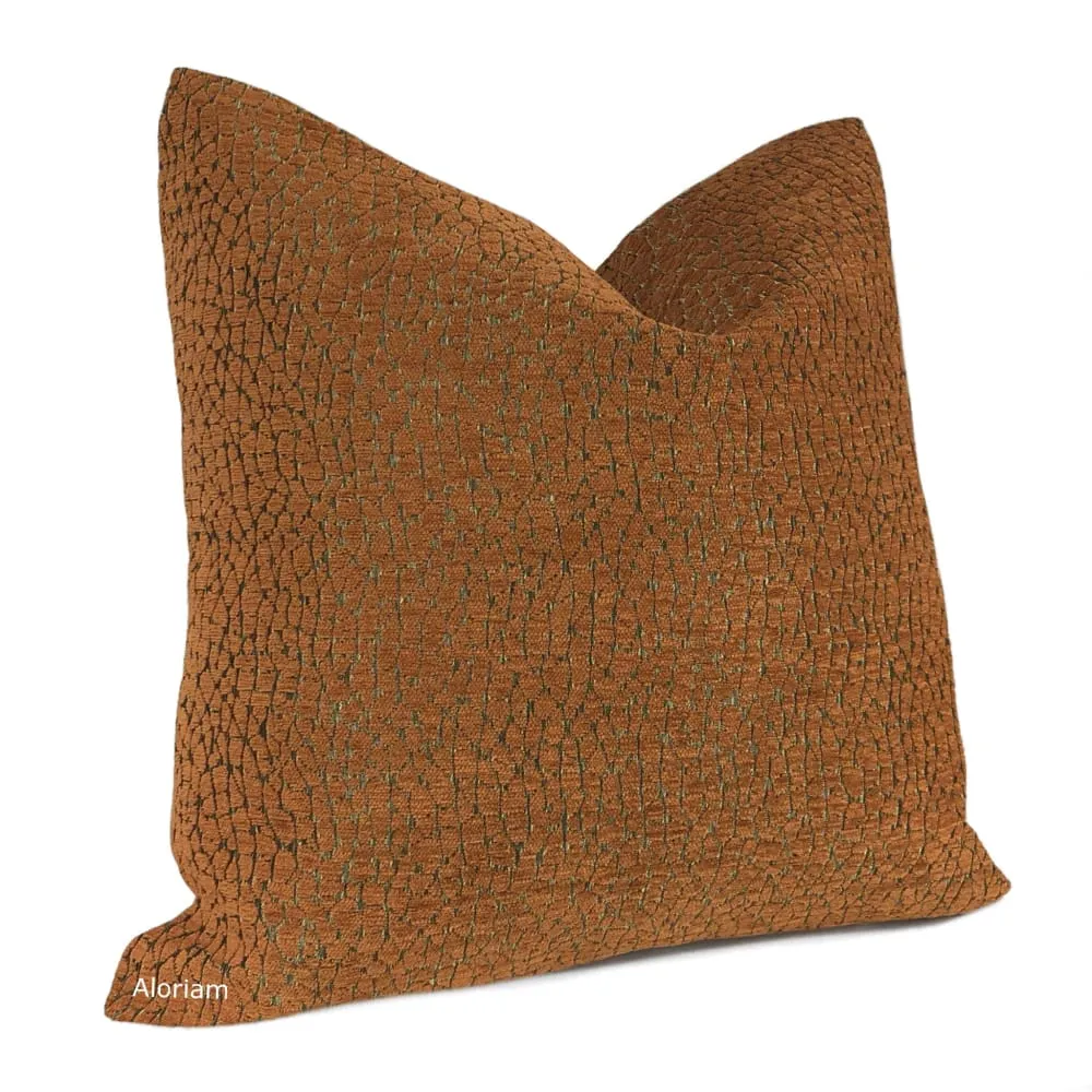 Ivan Cognac Brown Chenille Pillow Cover