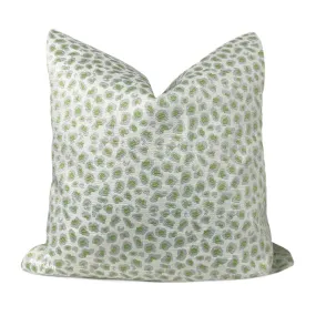 Jaclyn Lime Green Gray Leopard Spot Pillow Cover