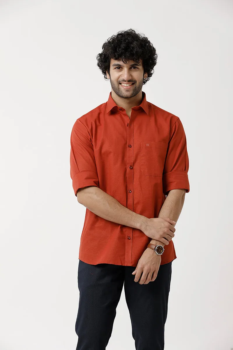 Jute Classic - Kavi Orange Formal Shirt For Men | Ariser