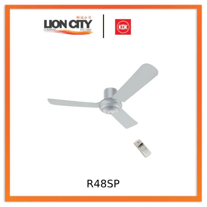 KDK R48SP White/Silver 120cm Remote Controlled Ceiling Fan