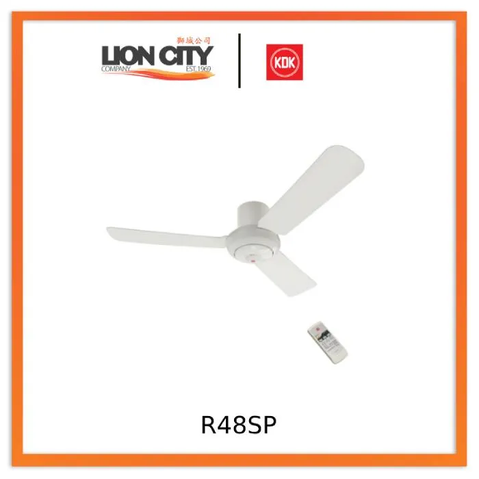 KDK R48SP White/Silver 120cm Remote Controlled Ceiling Fan